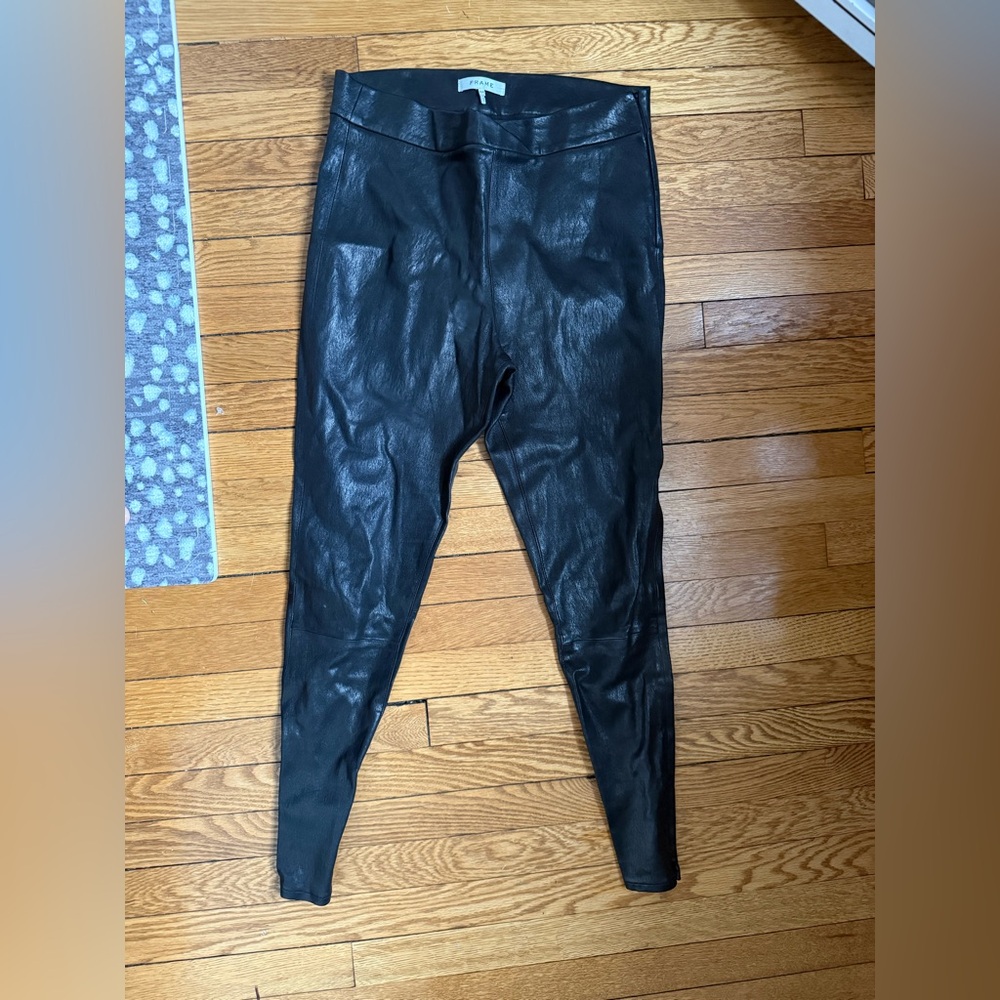 Frame Black Leather Pants - Size Medium